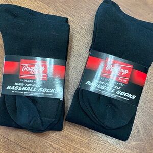 Rawlings Black Over-The-Calf Athletic Baseball Socks - Pair